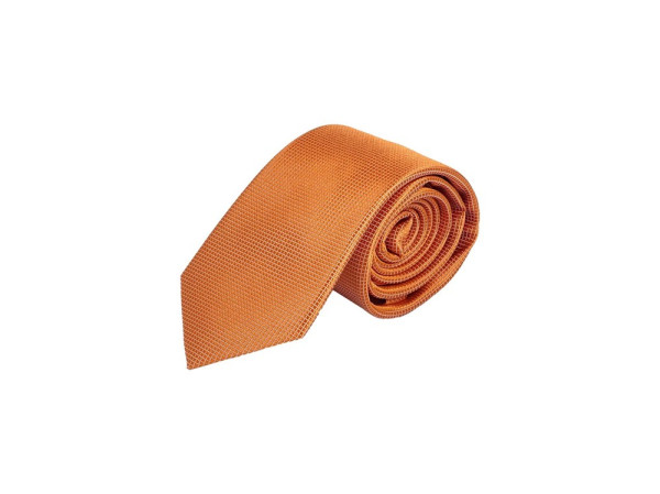 Krawatte für Herren aus 100% Seide - handgefertigt in Italien - 150 x 7 cm - Orange Karo Muster