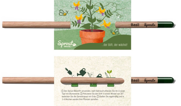 SPROUT - Bleistift mit kleinem Standard Ansteckkärtchen
