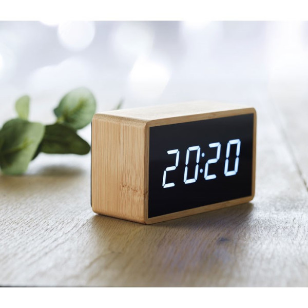 MIRI CLOCK - LED Tisch Uhr Bambus