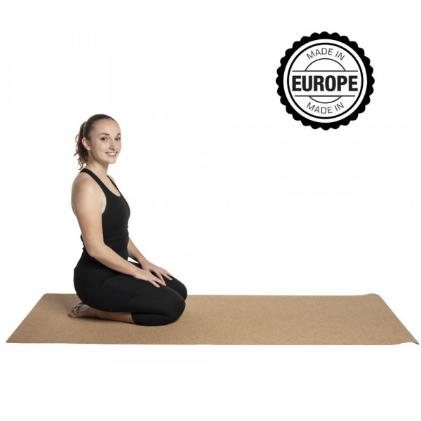 Yogamatte Kork natur + Naturlatex -