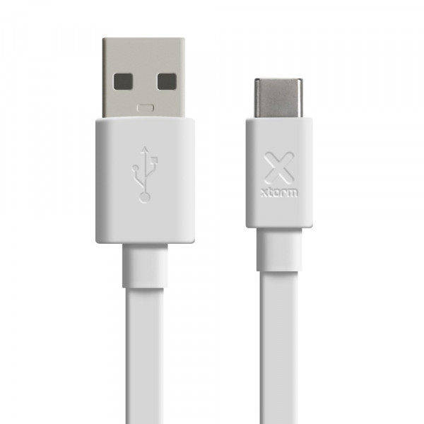 Flat USB to USB-C cable (1m) White